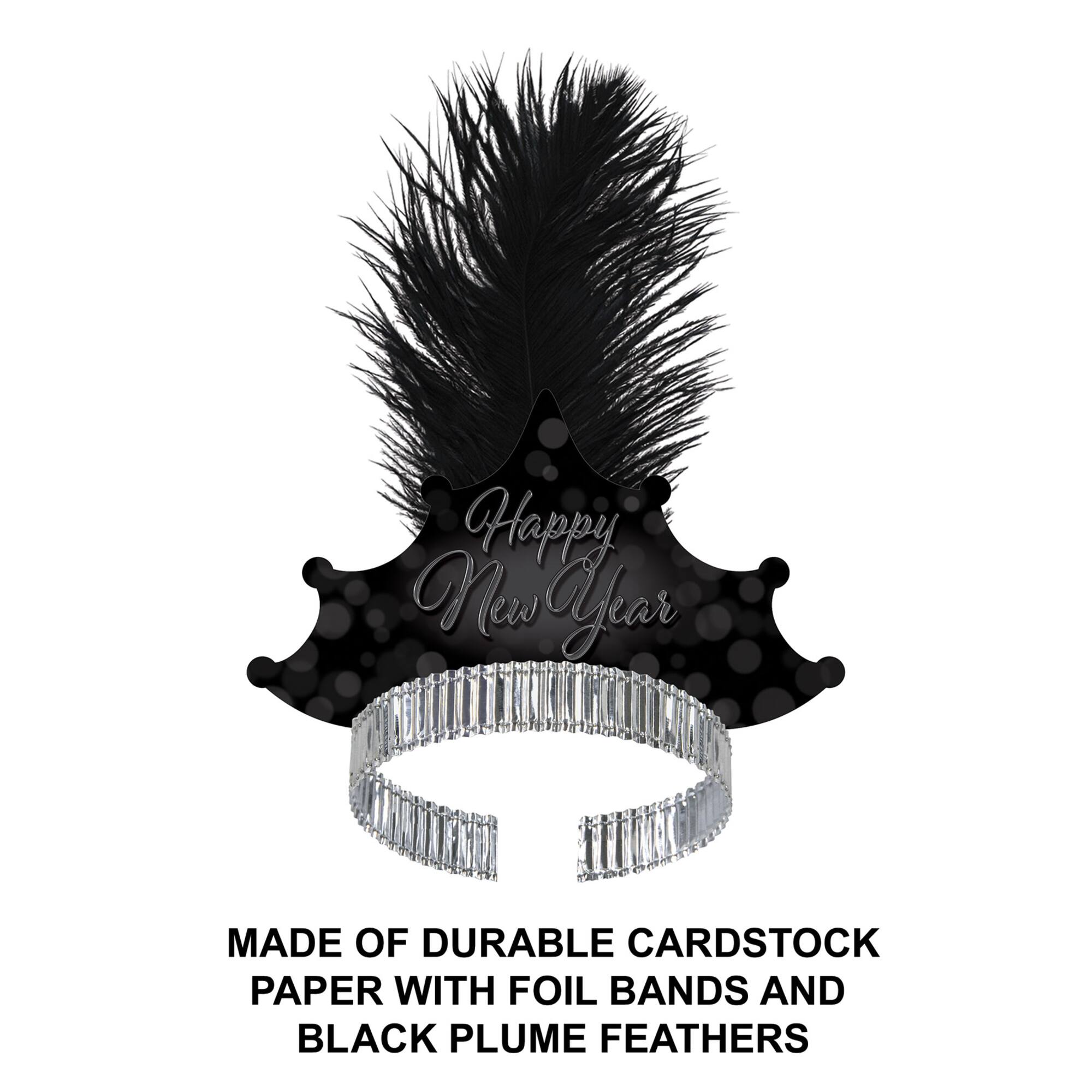 Beistle Blackout New Year Tiaras, 50ct.
